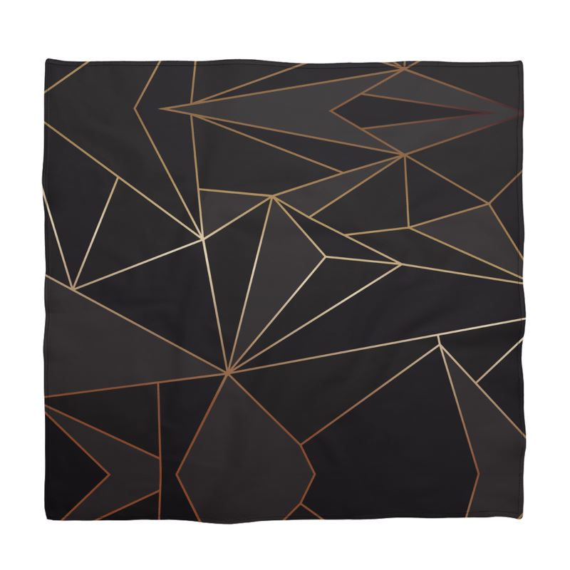 Abstract Black Polygon with Gold Line Bandana by The Photo Access