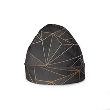 Load image into Gallery viewer, Abstract Black Polygon with Gold Line Beanie by The Photo Access
