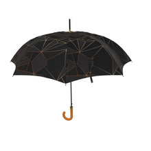 Load image into Gallery viewer, Abstract Black Polygon with Gold Line Umbrella by The Photo Access
