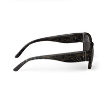 Cargar imagen en el visor de la galería, Abstract Black Polygon with Gold Line Sunglasses by The Photo Access
