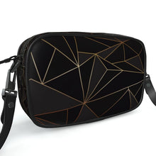 Load image into Gallery viewer, Abstract Black Polygon with Gold Line Camera Bag by The Photo Access
