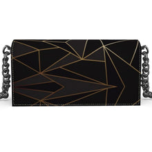 Load image into Gallery viewer, Abstract Black Polygon with Gold Line Oana Evening Bag by The Photo Access
