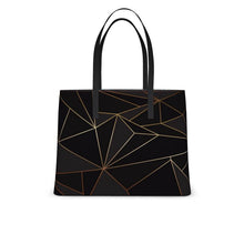 Load image into Gallery viewer, Abstract Black Polygon with Gold Line Kika Tote by The Photo Access
