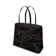 Cargar imagen en el visor de la galería, Abstract Black Polygon with Gold Line Kika Tote by The Photo Access
