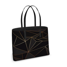 Load image into Gallery viewer, Abstract Black Polygon with Gold Line Kika Tote by The Photo Access
