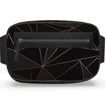 Cargar imagen en el visor de la galería, Abstract Black Polygon with Gold Line Belt Bag by The Photo Access
