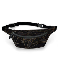 Lade das Bild in den Galerie-Viewer, Abstract Black Polygon with Gold Line Fanny Pack by The Photo Access
