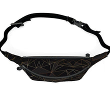 Lade das Bild in den Galerie-Viewer, Abstract Black Polygon with Gold Line Fanny Pack by The Photo Access
