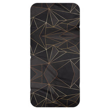 Load image into Gallery viewer, Abstract Black Polygon with Gold Line Blanket Scarf by The Photo Access
