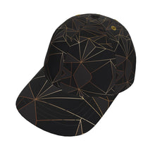 Load image into Gallery viewer, Abstract Black Polygon with Gold Line Baseball Cap by The Photo Access

