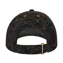Load image into Gallery viewer, Abstract Black Polygon with Gold Line Baseball Cap by The Photo Access
