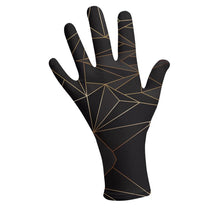 Load image into Gallery viewer, Abstract Black Polygon with Gold Line Gloves by The Photo Access

