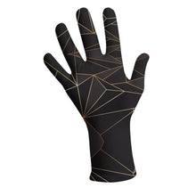 Load image into Gallery viewer, Abstract Black Polygon with Gold Line Gloves by The Photo Access
