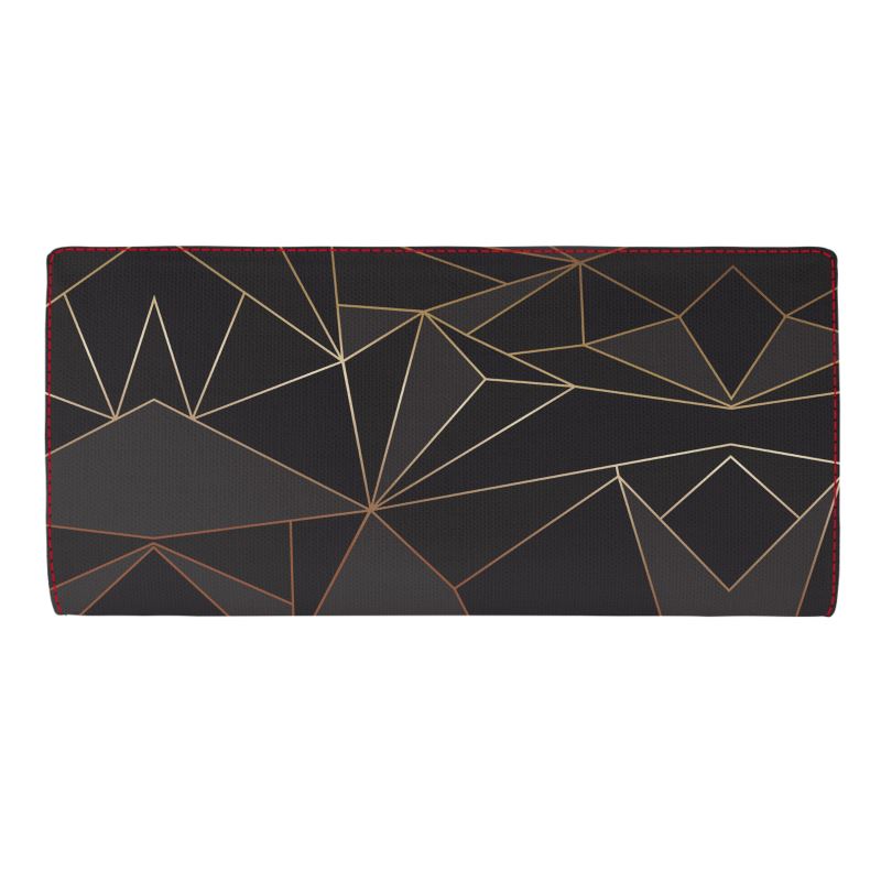 Abstract Black Polygon with Gold Line Travel Wallet by The Photo Access