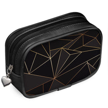 Load image into Gallery viewer, Abstract Black Polygon with Gold Line Pouch Wallet by The Photo Access
