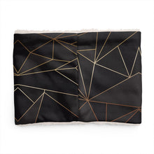 Cargar imagen en el visor de la galería, Abstract Black Polygon with Gold Line Sherpa Snood by The Photo Access
