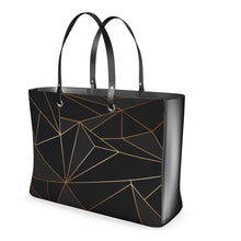 Lade das Bild in den Galerie-Viewer, Abstract Black Polygon with Gold Line Handbags by The Photo Access
