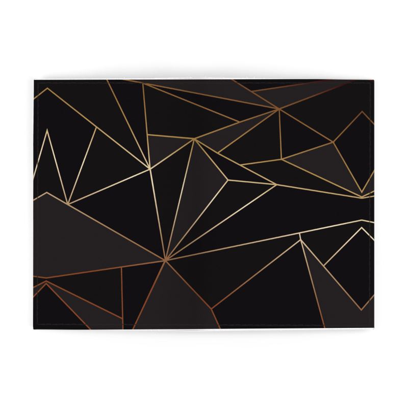 Abstract Black Polygon with Gold Line Travel Passport Cover by The Photo Access