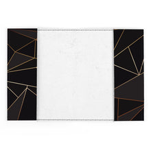 Lade das Bild in den Galerie-Viewer, Abstract Black Polygon with Gold Line Travel Passport Cover by The Photo Access
