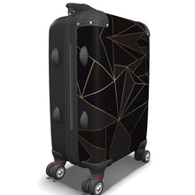 Load image into Gallery viewer, Abstract Black Polygon with Gold Line Travel Luggage by The Photo Access
