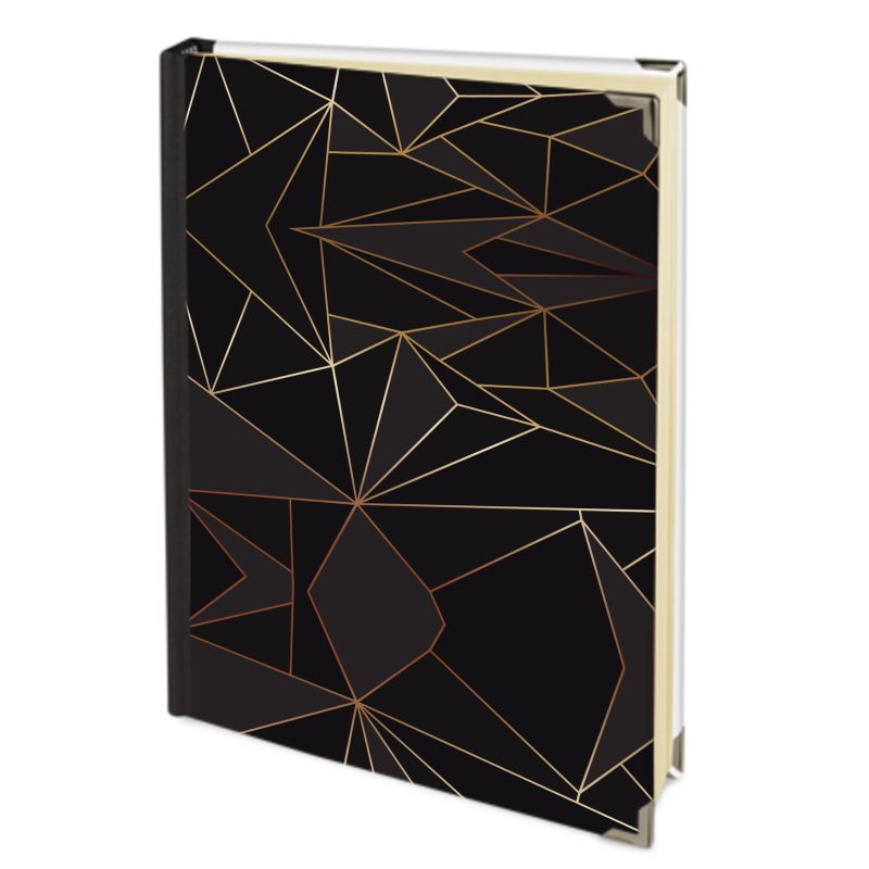 Abstract Black Polygon with Gold Line Journals by The Photo Access