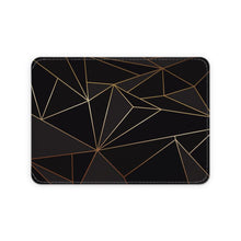 Cargar imagen en el visor de la galería, Abstract Black Polygon with Gold Line Leather Card Case by The Photo Access
