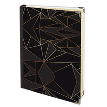 将图片加载到图库查看器，Abstract Black Polygon with Gold Line Address Book by The Photo Access
