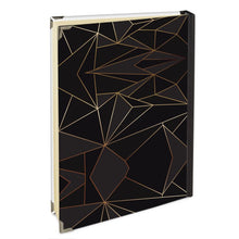 将图片加载到图库查看器，Abstract Black Polygon with Gold Line Address Book by The Photo Access

