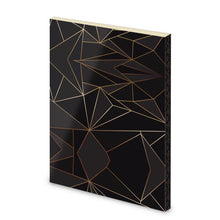 Load image into Gallery viewer, Abstract Black Polygon with Gold Line Pocket Notebook by The Photo Access
