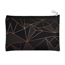 Load image into Gallery viewer, Abstract Black Polygon with Gold Line Pencil Case by The Photo Access
