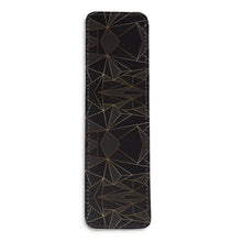 Load image into Gallery viewer, Abstract Black Polygon with Gold Line Leather Bookmarks by The Photo Access
