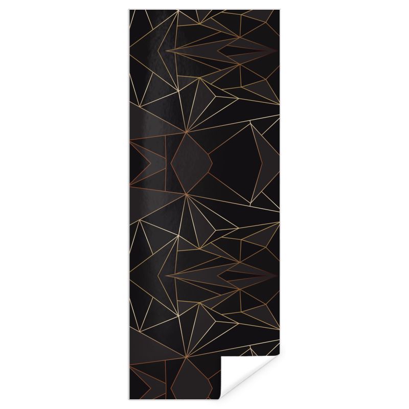 Abstract Black Polygon with Gold Line Gift Wrap by The Photo Access