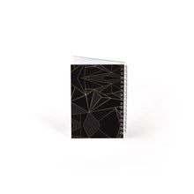 Load image into Gallery viewer, Abstract Black Polygon with Gold Line Spiral Notebook by The Photo Access
