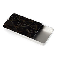 Load image into Gallery viewer, Abstract Black Polygon with Gold Line Business Card Tin by The Photo Access
