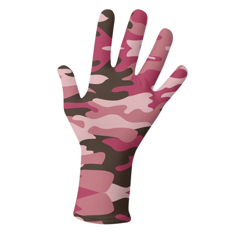 Pink Camouflage Lycra Gloves by The Photo Access