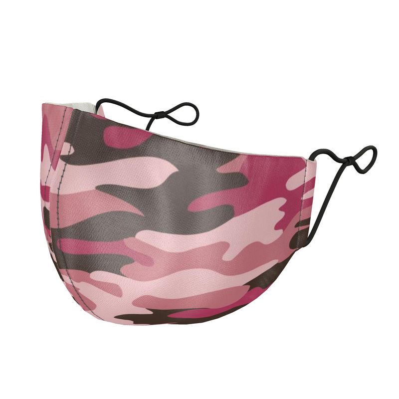 Pink Camouflage Silk Face Masks by The Photo Access