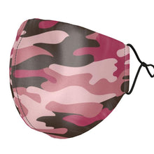 Load image into Gallery viewer, Pink Camouflage Silk Face Masks by The Photo Access
