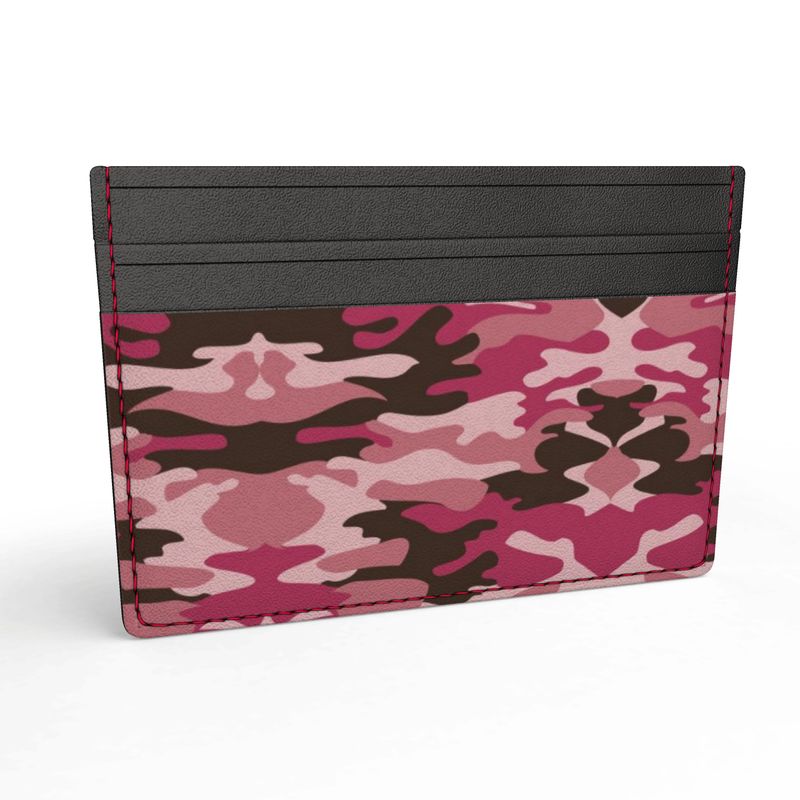 Pink Camouflage Leather Card Holder by The Photo Access