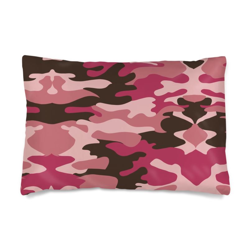 Pink Camouflage Silk Pillow Case by The Photo Access