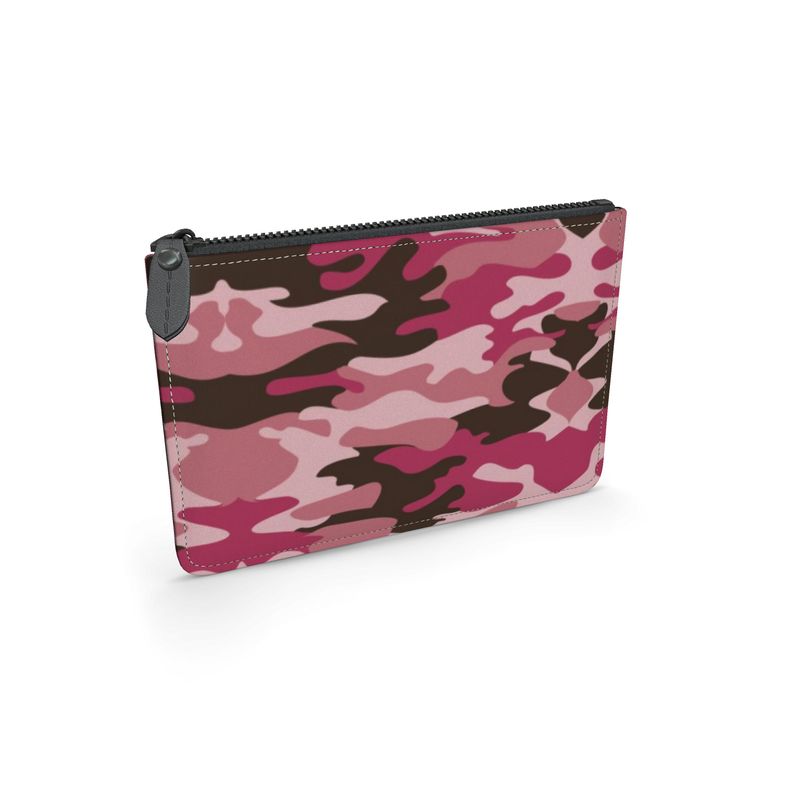 Pink Camouflage Leather Pouch by The Photo Access