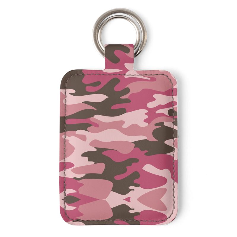Pink Camouflage Leather Keychain by The Photo Access