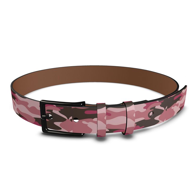 Pink Camouflage Leather Belt by The Photo Access