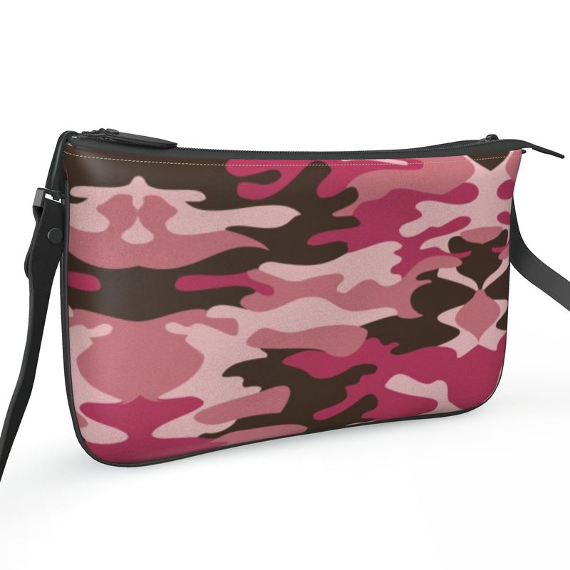 Pink Camouflage Pochette Double Zip Bag by The Photo Access