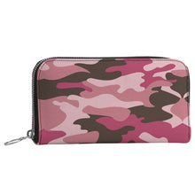 Load image into Gallery viewer, Pink Camouflage Leather Zip Wallet by The Photo Access
