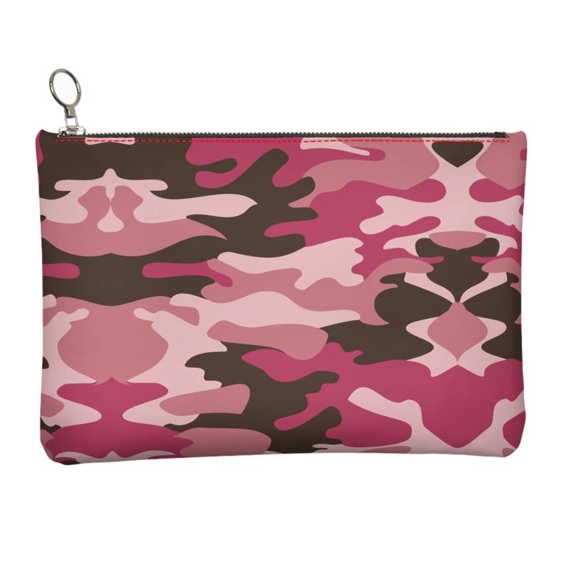 Pink Camouflage Leather Clutch Bag by The Photo Access