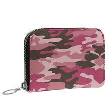 Load image into Gallery viewer, Pink Camouflage Small Leather Zip Purse by The Photo Access
