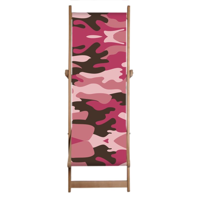 Pink Camouflage Custom Deckchair by The Photo Access