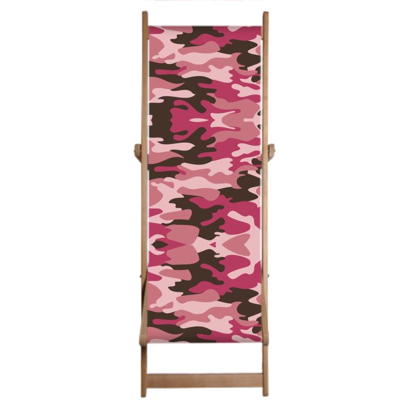 Pink Camouflage Deckchair Sling by The Photo Access