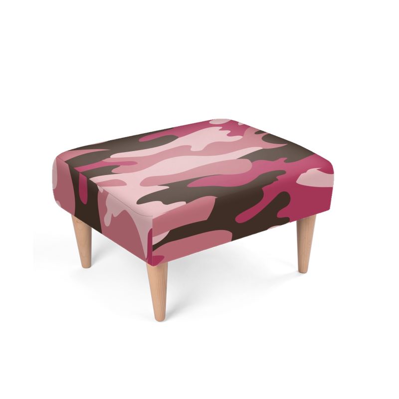 Pink Camouflage Footstool by The Photo Access