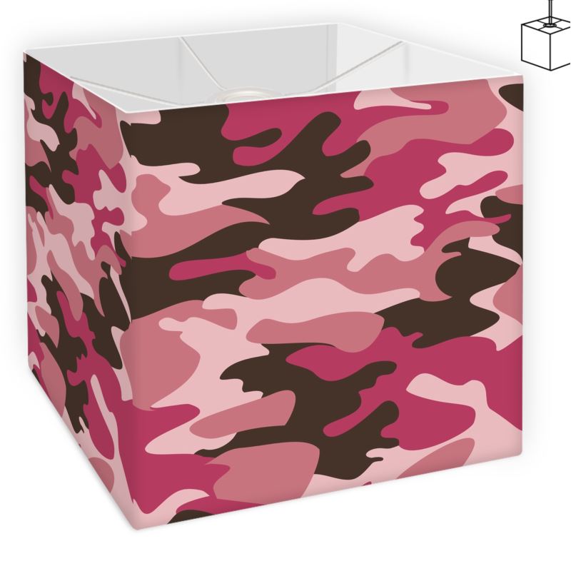 Pink Camouflage Square Lamp Shade by The Photo Access